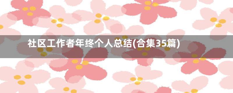 社区工作者年终个人总结(合集35篇)