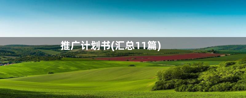 推广计划书(汇总11篇)