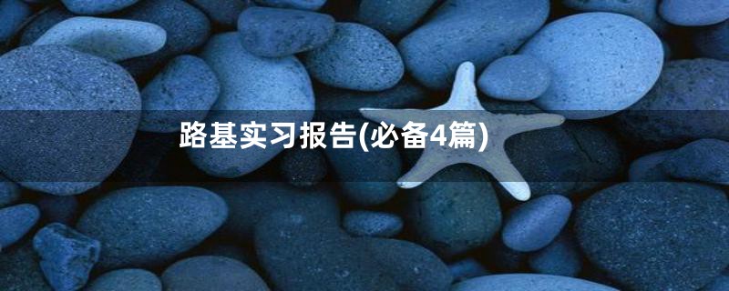 路基实习报告(必备4篇)