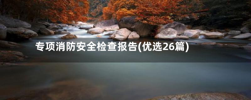专项消防安全检查报告(优选26篇)