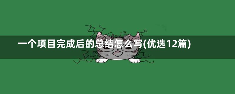 一个项目完成后的总结怎么写(优选12篇)