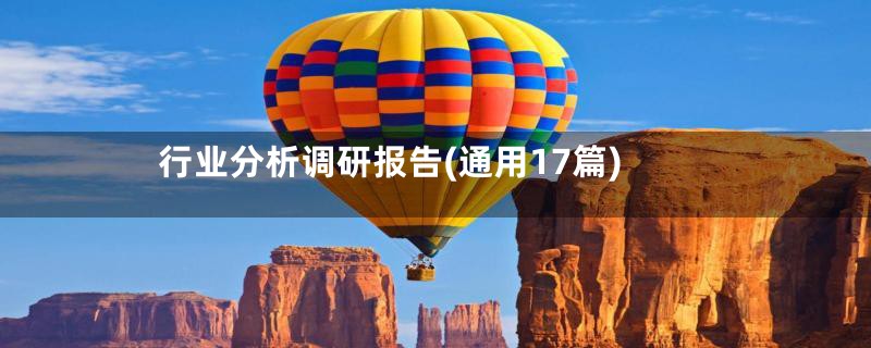 行业分析调研报告(通用17篇)