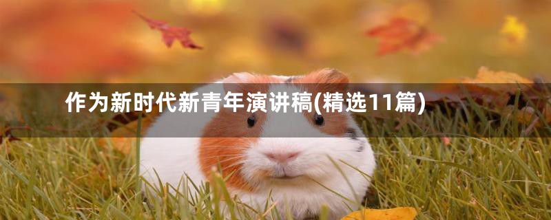 作为新时代新青年演讲稿(精选11篇)