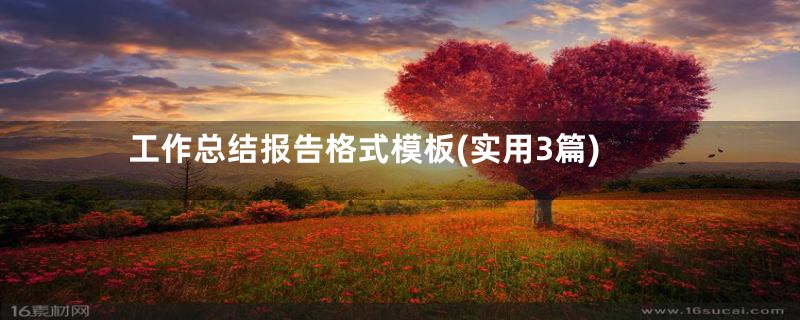 工作总结报告格式模板(实用3篇)