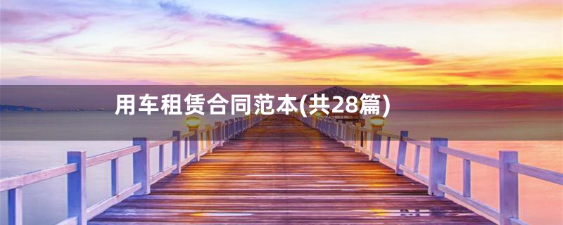 用车租赁合同范本(共28篇)