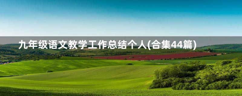 九年级语文教学工作总结个人(合集44篇)