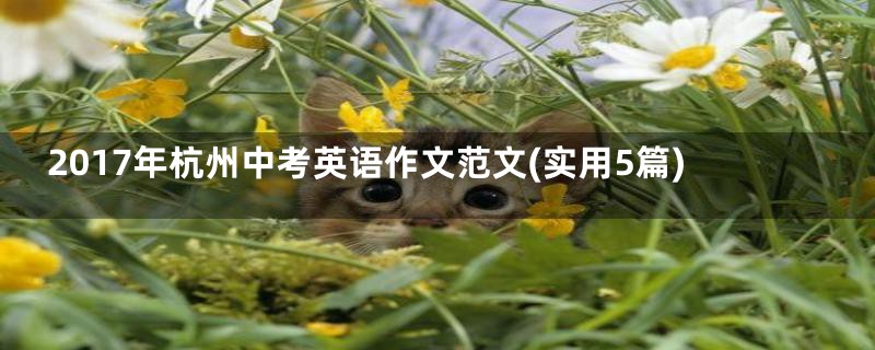 2017年杭州中考英语作文范文(实用5篇)