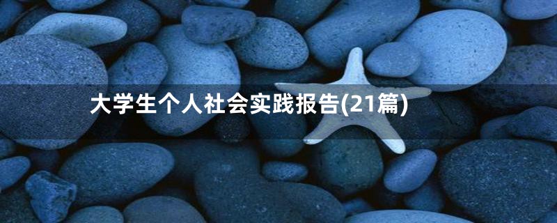 大学生个人社会实践报告(21篇)