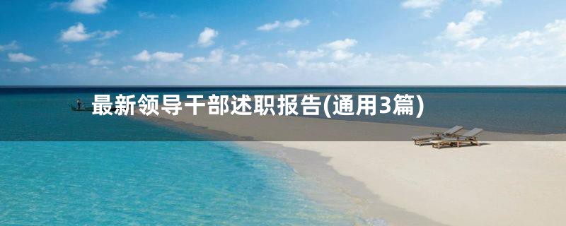 最新领导干部述职报告(通用3篇)