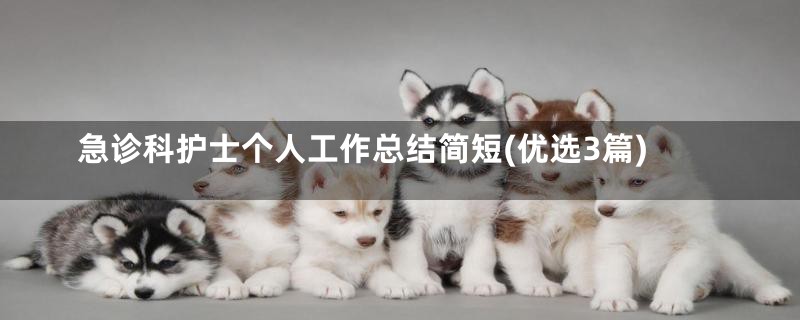 急诊科护士个人工作总结简短(优选3篇)