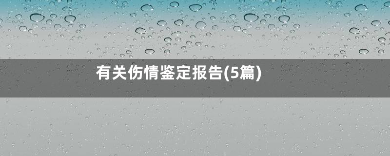 有关伤情鉴定报告(5篇)