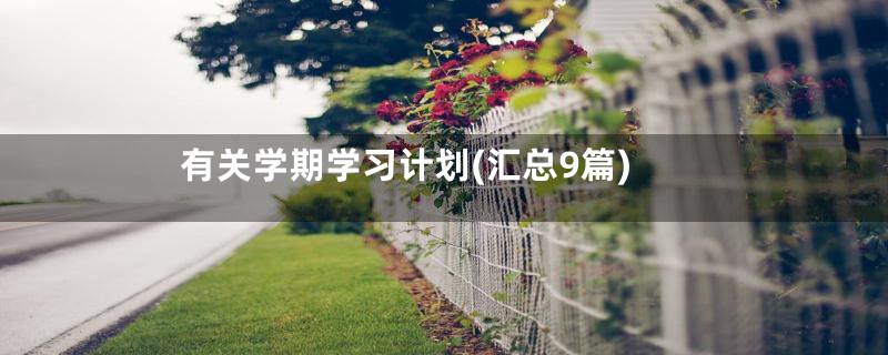 有关学期学习计划(汇总9篇)