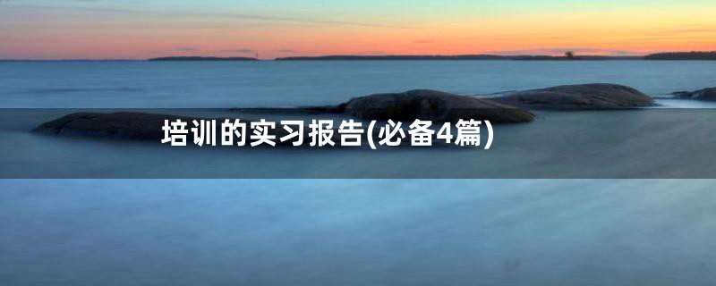 培训的实习报告(必备4篇)