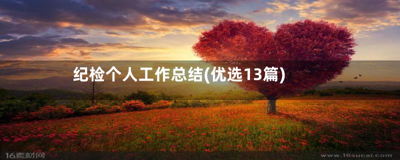 纪检个人工作总结(优选13篇)
