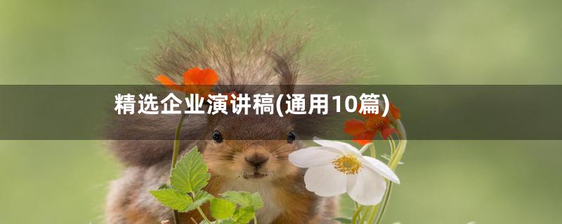 精选企业演讲稿(通用10篇)