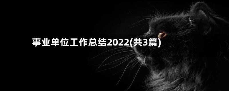 事业单位工作总结2022(共3篇)