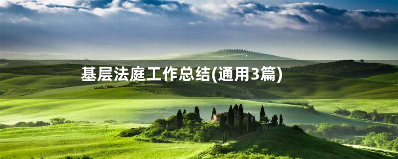 基层法庭工作总结(通用3篇)