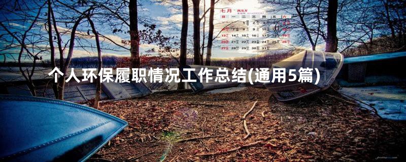 个人环保履职情况工作总结(通用5篇)