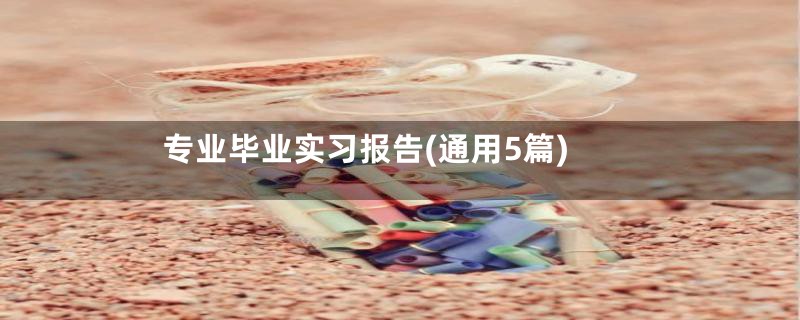 专业毕业实习报告(通用5篇)