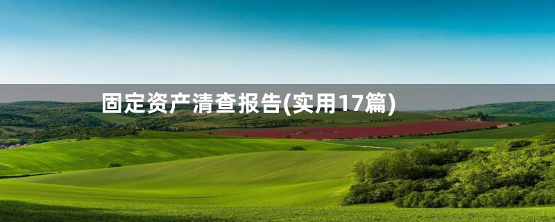 固定资产清查报告(实用17篇)