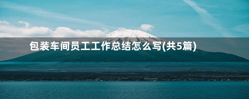 包装车间员工工作总结怎么写(共5篇)