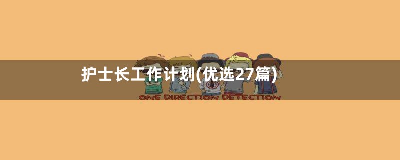 护士长工作计划(优选27篇)