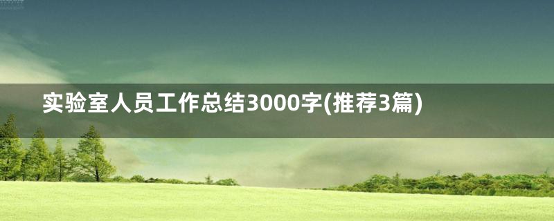 实验室人员工作总结3000字(推荐3篇)