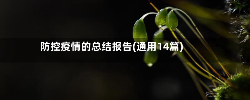 防控疫情的总结报告(通用14篇)