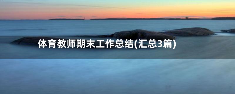 体育教师期末工作总结(汇总3篇)