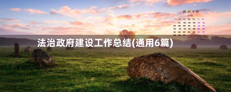 法治政府建设工作总结(通用6篇)