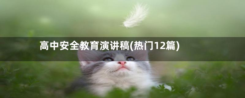 高中安全教育演讲稿(热门12篇)