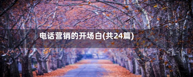 电话营销的开场白(共24篇)