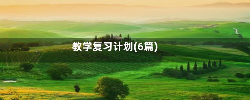 教学复习计划(6篇)