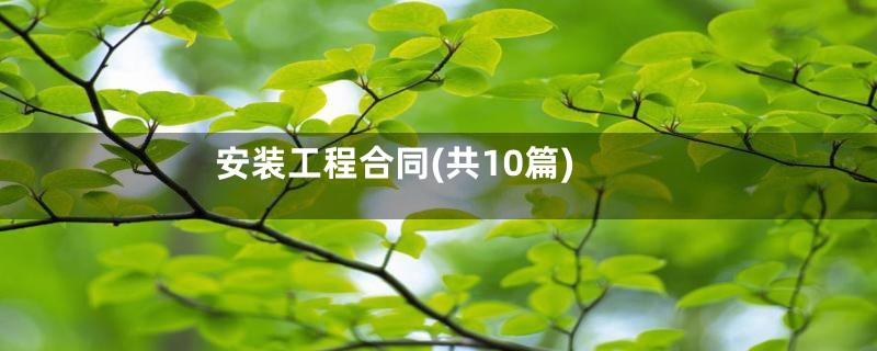 安装工程合同(共10篇)