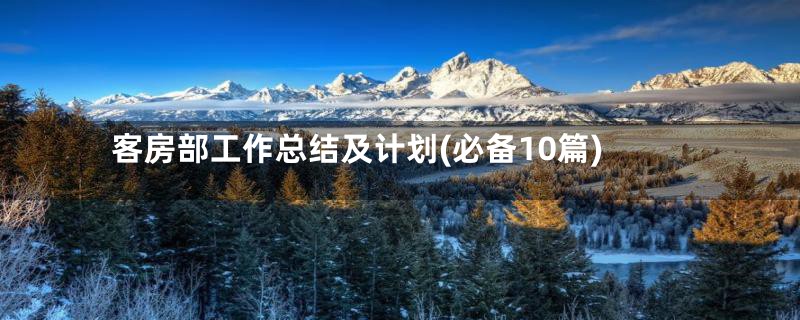 客房部工作总结及计划(必备10篇)