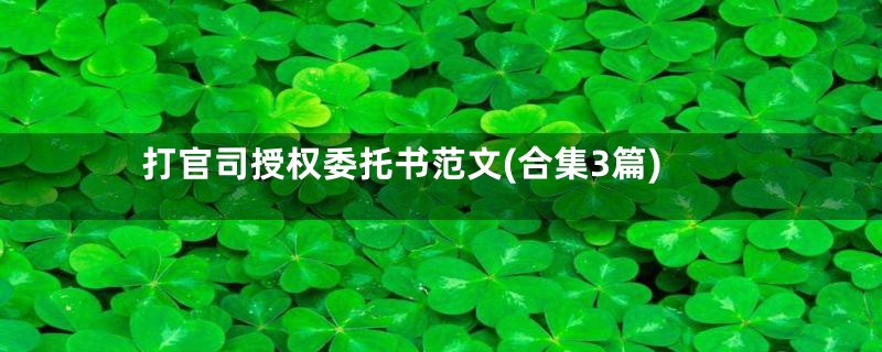 打官司授权委托书范文(合集3篇)