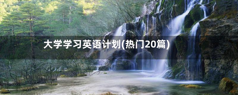 大学学习英语计划(热门20篇)