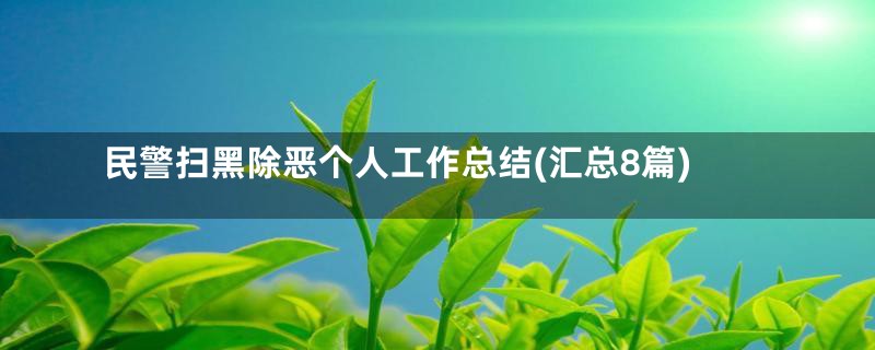民警扫黑除恶个人工作总结(汇总8篇)
