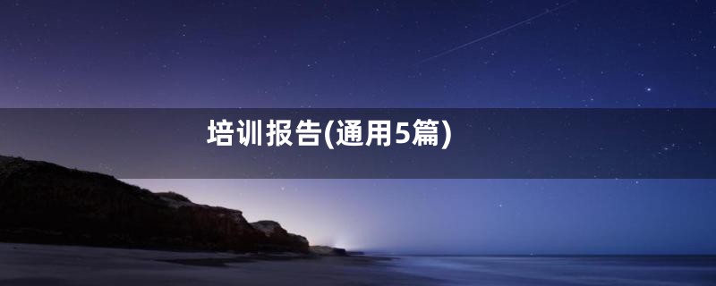 培训报告(通用5篇)