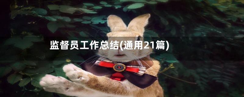 监督员工作总结(通用21篇)