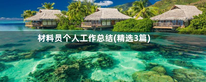 材料员个人工作总结(精选3篇)