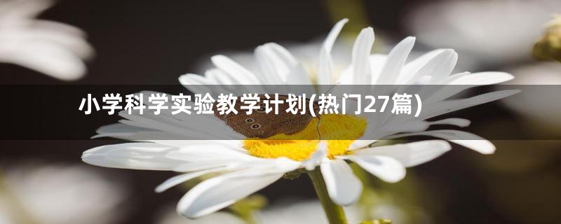 小学科学实验教学计划(热门27篇)