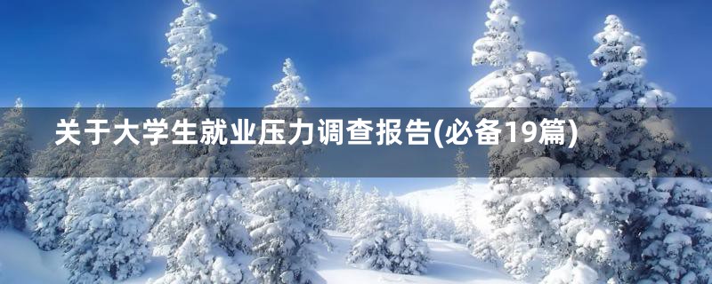关于大学生就业压力调查报告(必备19篇)