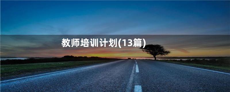 教师培训计划(13篇)