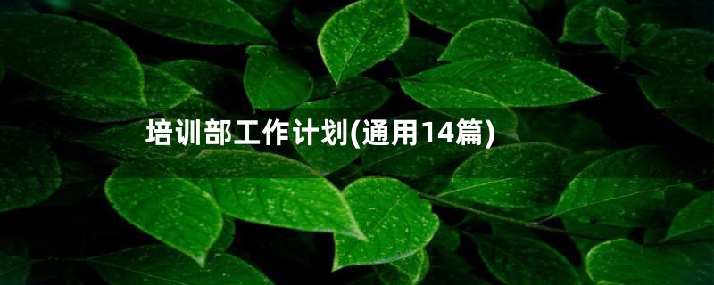 培训部工作计划(通用14篇)