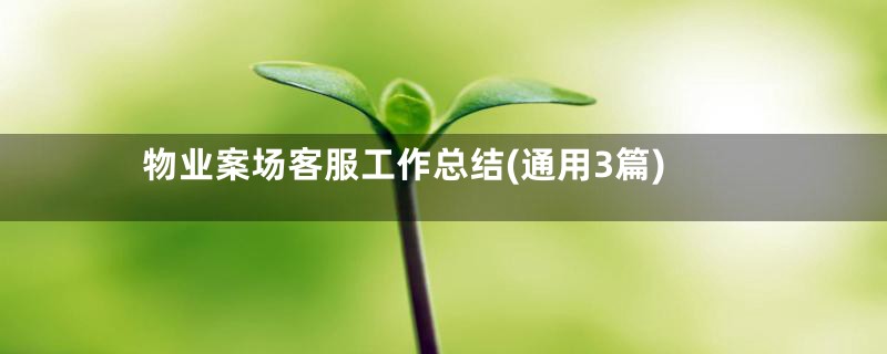 物业案场客服工作总结(通用3篇)
