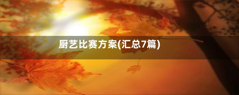 厨艺比赛方案(汇总7篇)