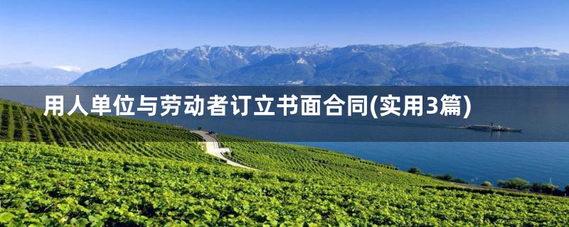 用人单位与劳动者订立书面合同(实用3篇)