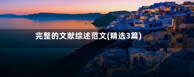 完整的文献综述范文(精选3篇)