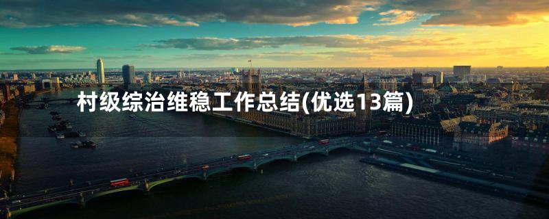 村级综治维稳工作总结(优选13篇)